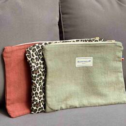 Pochette en Lin Vert Kaki