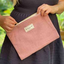 Pochette en Lin Vieux Rose