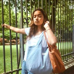 Sac Cabas Medium en Lin Bleu