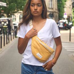 Sac Banane Lin Jaune Moutarde