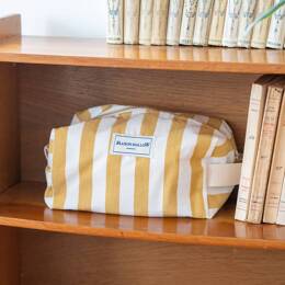 Trousse de Toilette à rayures jaune moutarde