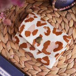 Mini Portefeuille Léopard Ecru et Camel