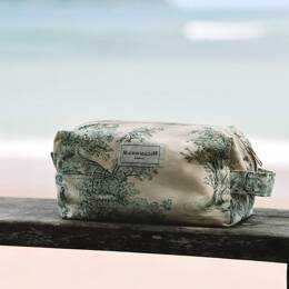 Trousse de Toilette Toile de Jouy Verte