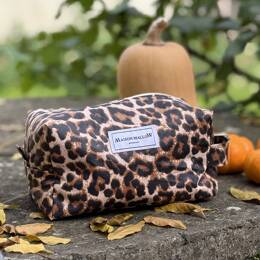 Trousse de toilette XXL léopard enduit