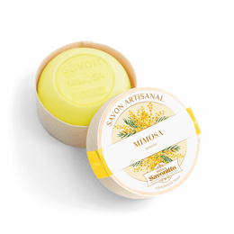 Savon Mimosa dans boîte en bois 100g