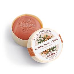 Savon Myrrhe, Musc & Ambre dans boîte en bois 100g