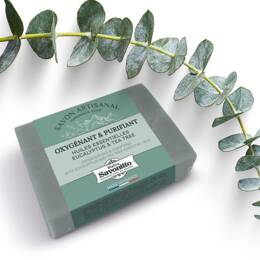 Savon "Oxygénant & Purifiant" Huiles essentielles Eucalyptus & Tea Tree 100g