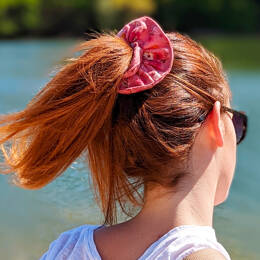 Chouchou rose fleuri