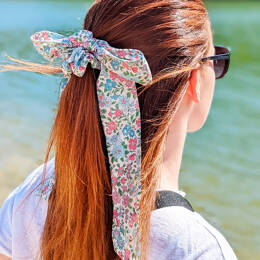 Grand Foulchie fleuri liberty bleu turquoise