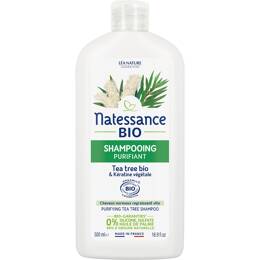 Natessance - Shampooing purifiant - Tea Tree Bio et Kératine végétale Shampoing 500 ml unisex