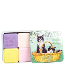 La Savonnerie de Nyons - Coffret de 4 Savons (Lavande, Verveine,Fleur de Coton, Rose) Chats Noir & Blanc Coffrets soin corps 400 g unisex
