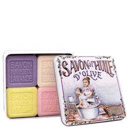 La Savonnerie de Nyons - Coffret de 4 Savons (Lavande, Verveine,Fleur de Coton, Rose) Bain Coffrets soin corps 400 g unisex