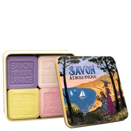 La Savonnerie de Nyons - Coffret de 4 Savons (Lavande, Verveine,Fleur de Coton, Rose) Côte d'Azur Coffrets soin corps 400 g unisex