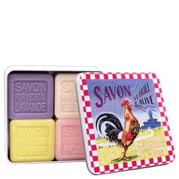 La Savonnerie de Nyons - Coffret de 4 Savons (Lavande, Verveine,Fleur de Coton, Rose) Coq Coffrets soin corps 400 g unisex