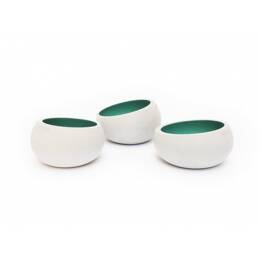 Lot de 3 photophores en béton beryl green