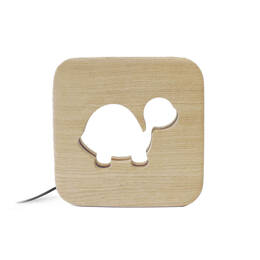 Lampe à poser veilleuse en bois tortue