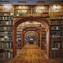 Tableau librairie des sciences toile imprimée 120x80 cm