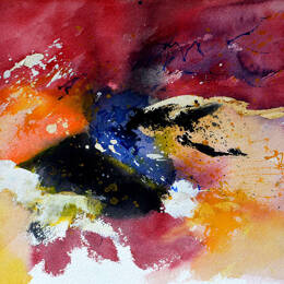 Tableau peint abstraite aquarelle imprimé sur toile 90x60 cm