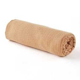 Drap housse gaze de coton camel (60 x 120 cm)