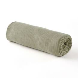 Drap housse gaze de coton vert sauge (60 x 120 cm)