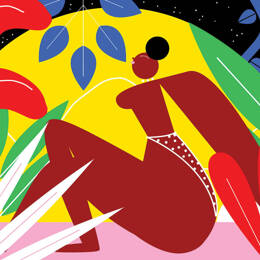 Tableau collage all be feminist impression sur aluminium 45x30 cm