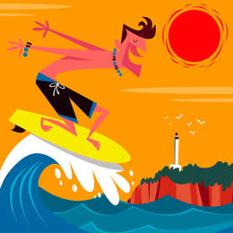 Tableau surf à Biarritz imprimé sur toile 40x60 cm