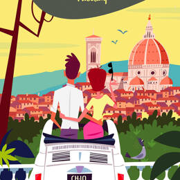 Tableau voyage à Florence imprimé sur toile 60x90 cm