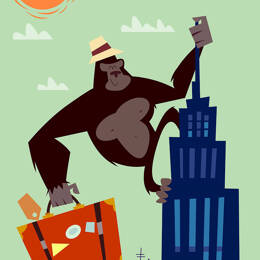 Tableau king- kong imprimé sur toile 30x45 cm