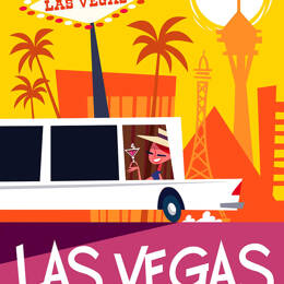 Tableau road trip à vegas imprimé sur toile 40x60 cm