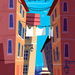 Tableau villefranche sur mer imprimé sur toile 60x90 cm