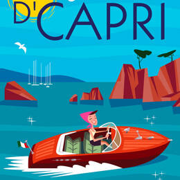 Tableau voyage à Capri imprimé sur toile 40x60 cm