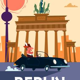 Tableau un week end à berlin imprimé sur toile 60x90 cm