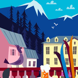 Tableau Chamonix Mont Blanc imprimé sur toile 80x120 cm