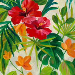 Tableau jardin tropical imprimé sur toile 60x90 cm