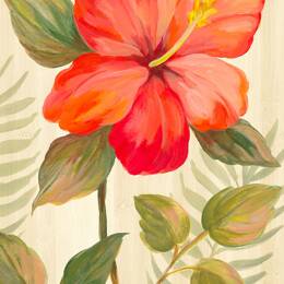 Tableau diamant d'hibiscus imprimé sur toile 60x90 cm