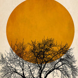 Tableau dessin arbre et sérénité imprimé sur toile 60x90 cm