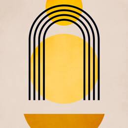 Tableau dessin abstrait Bauhaus n°5 imprimé sur toile 60x90 cm