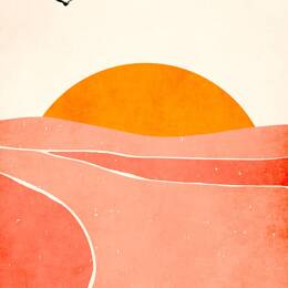 Tableau graphique danse avec le soleil imprimé sur toile 60x90 cm
