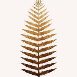 Tableau fleurs fougere d'or imprimé sur toile 30x45 cm