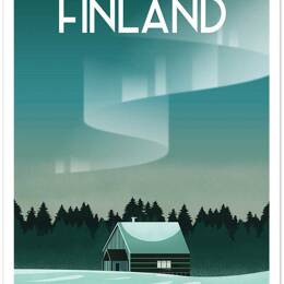 Affiche voyage laponie finlandaise sans cadre 60x90 cm