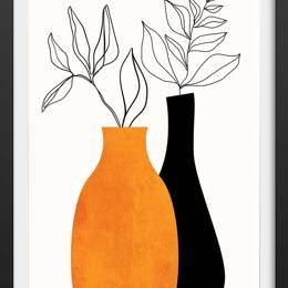 Affiche fleurs plante avec cadre noir 40x60  cm