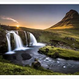 Affiche paysage cascade o kirkjufell islande sans cadre 45x30 cm
