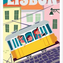 Affiche un week end à lisbonne sans cadre 40x60 cm