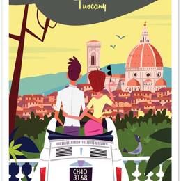 Affiche voyage à Florence sans cadre 40x60 cm