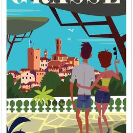 Affiche voyage à Grasse sans cadre 30x45 cm