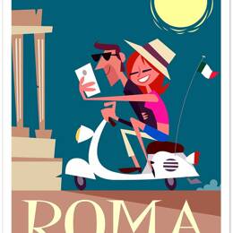 Affiche voyage en amoureux sans cadre 20x30 cm