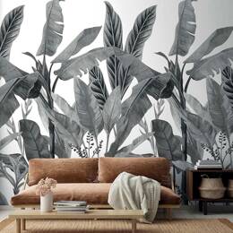 Papier peint bananier en monochRome 159x280 cm cm
