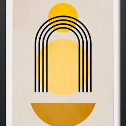 Affiche dessin abstrait bauhaus n°5 avec cadre noir 60x90 cm