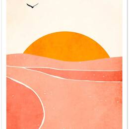 Affiche graphique danse avec le soleil sans cadre 20x30 cm
