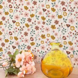 Papier peint enfant motif fleurs papier multicolore 50 cm x 10 m
